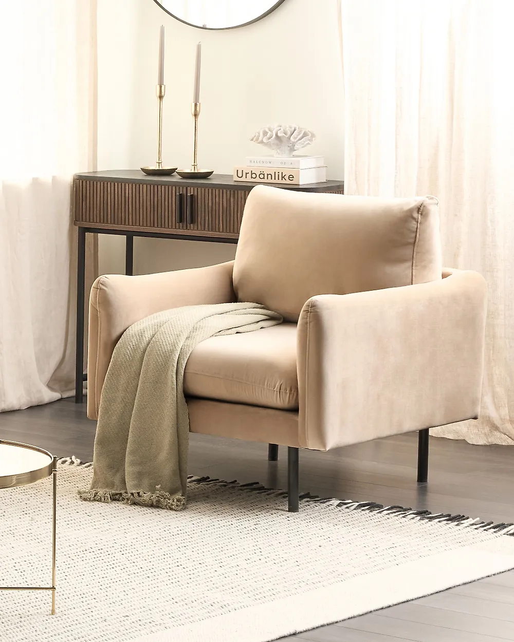 Lenestol VINTERBRO Fløyel Beige_1188413
