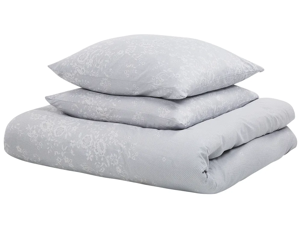 Duvet Cover Set MORNINGSIDE 200 x 220 cm Sateen Cotton Grey_815075