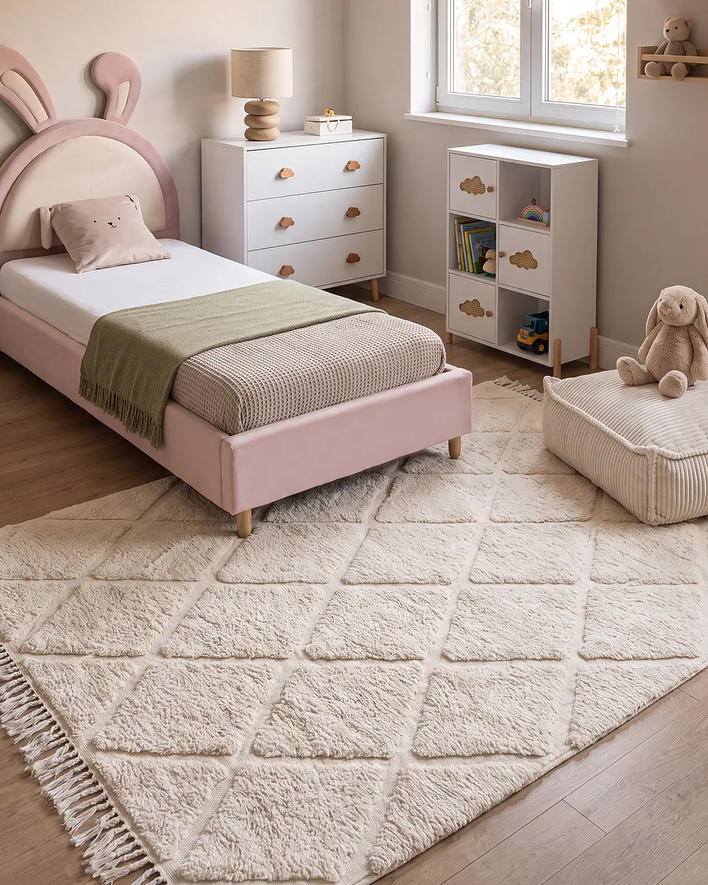 Barneteppe XELDEM  Lys beige 160 x 230 cm Bomull