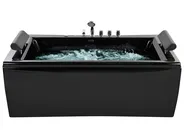 Kulmaporeamme LED-valolla MONTEGO 172 x 83 cm Musta_780868