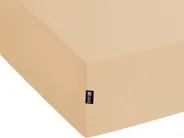 Fitted Sheet JANBU 140 x 200 cm Cotton Beige_845944