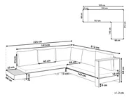 Garden Corner Sofa 5 Seater MARETTIMO Certified Acacia Wood Off-White Left Hand_776513