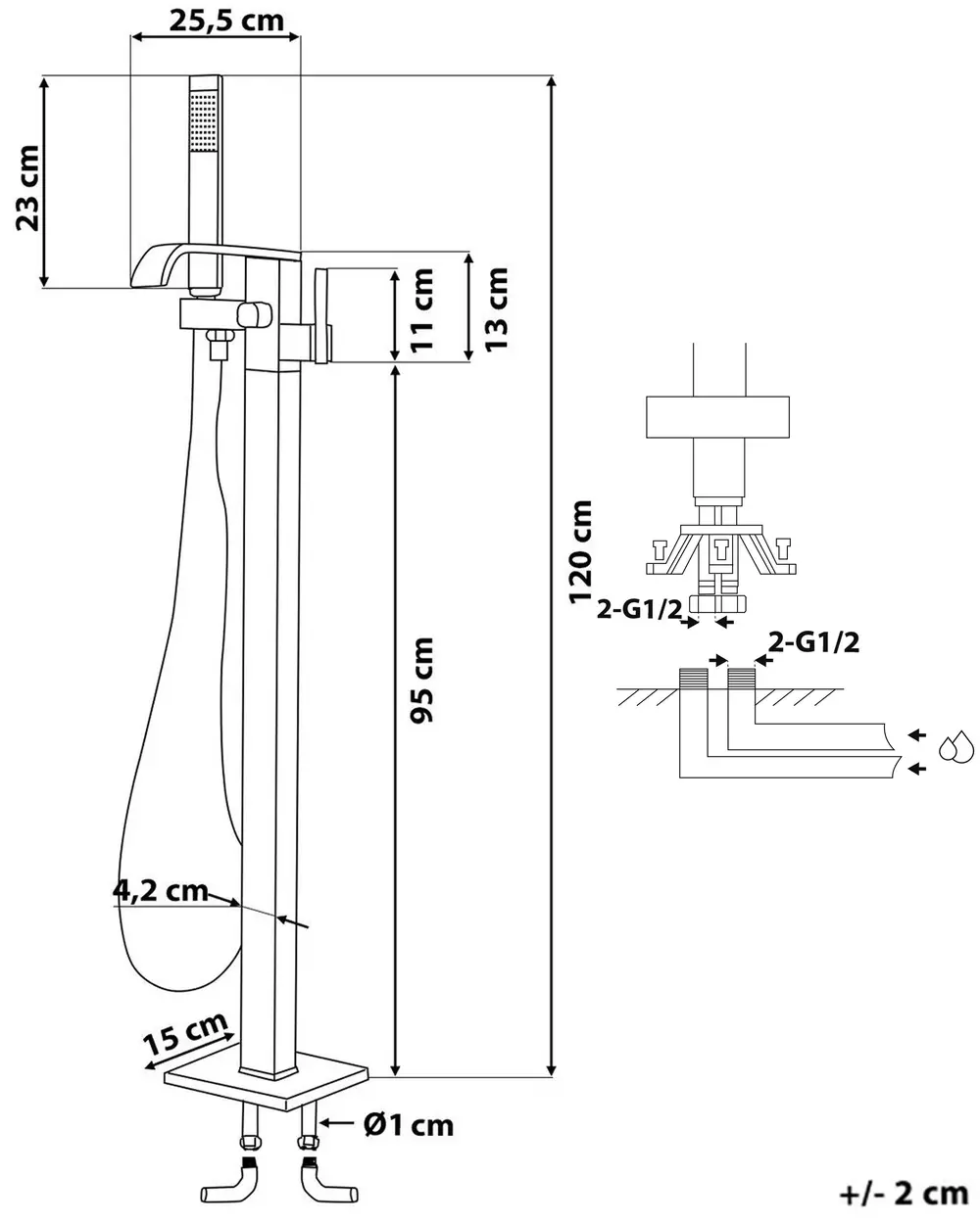 Freestanding Bathtub Faucet NIAGARA Silver_767460