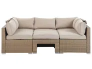 Garden Lounge Set with Table 5 Seater COCCOLIA Modular PE Rattan Beige_810169