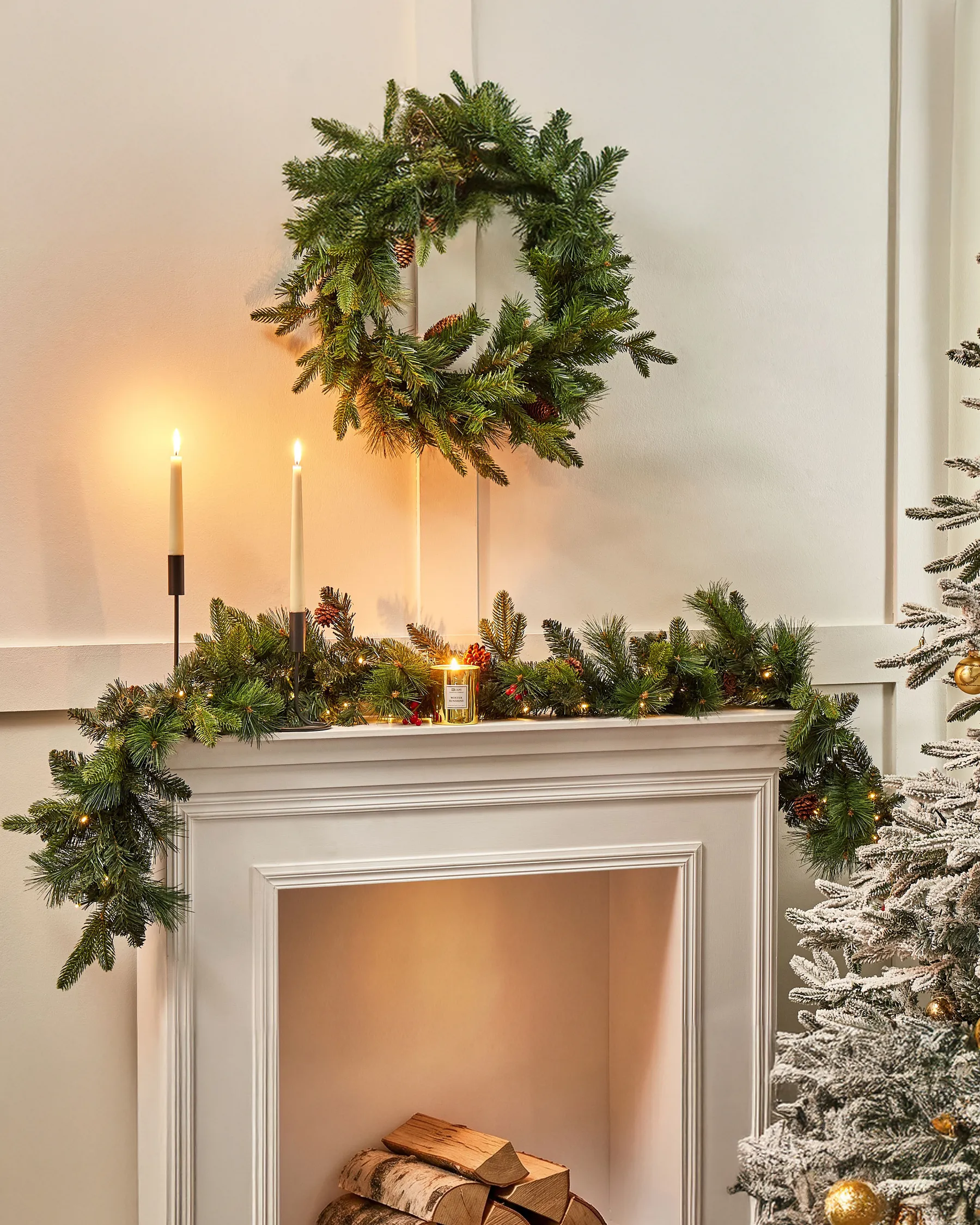 Christmas Garland LED WHITEHORN 180 cm Dark Green_881150
