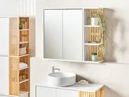 Bathroom Wall Mounted Mirror Cabinet NUBES 80 cm 70 cm White_946920