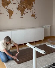 Työpöytä sähkösäädettävä DESTINAS 180 cm 80 cm Ruskea/valkoinen_1024216
