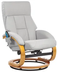 Massage Chair FORCE with Footstool Faux Leather Light Grey_965056
