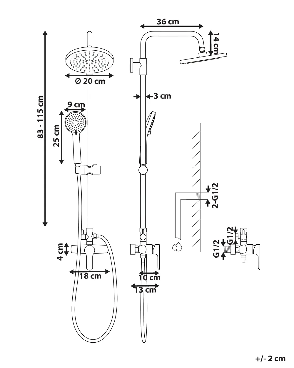Mixer Shower Set with Rainshower TINKISSO Silver_786742
