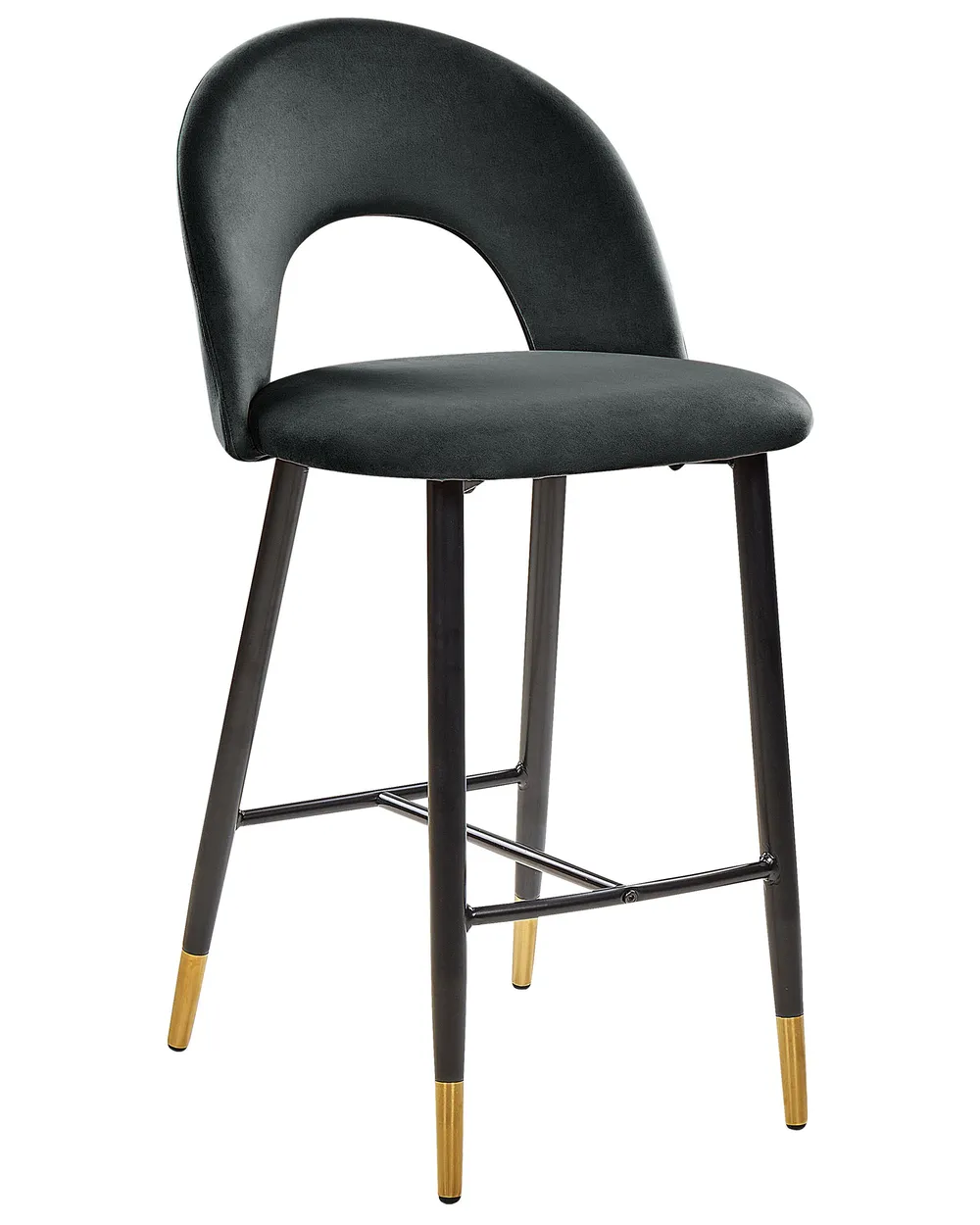 Set med 2 barstolar FALTON Sammet Svart_795826