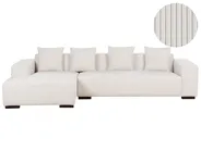Corner Sofa 4 Seater LUNGO Corduroy Off-White Right Hand_898349