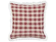 Set med 2 prydnadskuddar BROOKIES 45 x 45 cm Mörkröd Julmotiv_1184000