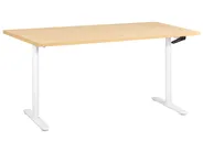 Manual Adjustable Standing Desk DESTINAS 160 cm 72 cm Light Brown/ White_1000581