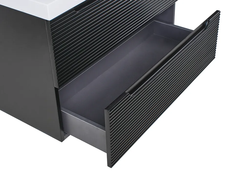 Wall Mounted Vanity Unit with Basin MAKANA Black_1010054