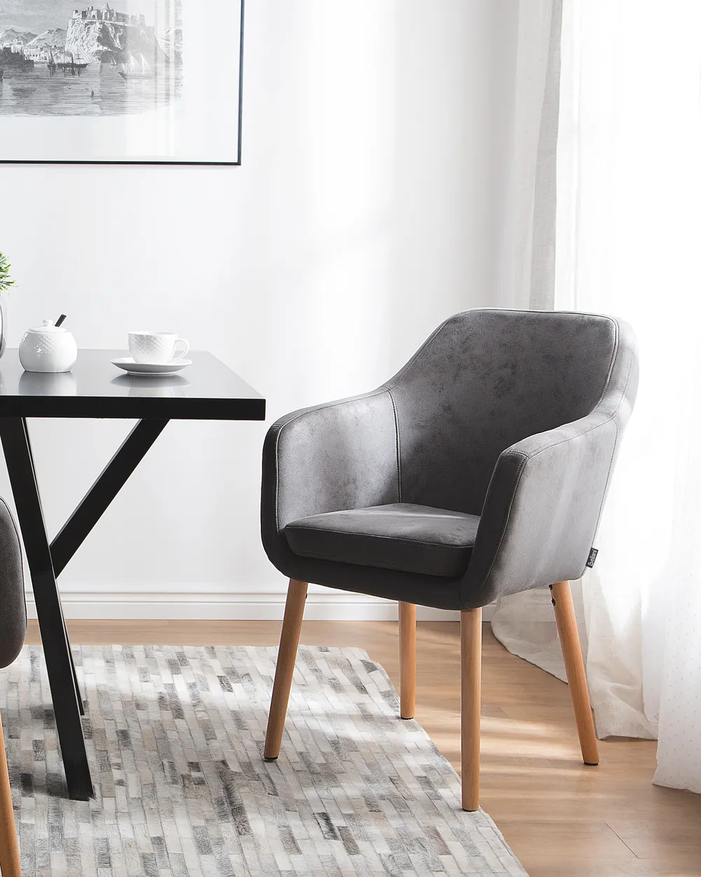Dining Chair YORKVILLE Faux Leather Grey