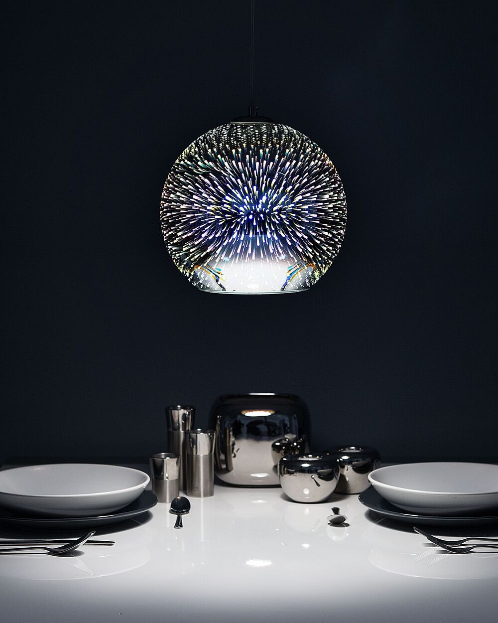 Pendellampa SESSERA Glas Silver