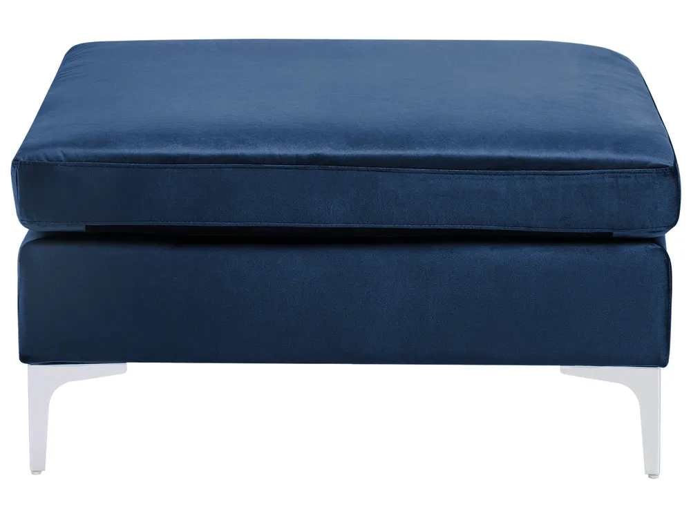 Modular Corner Sofa 4 Seater EVJA with Ottoman Velvet Navy Blue Left Hand_859942