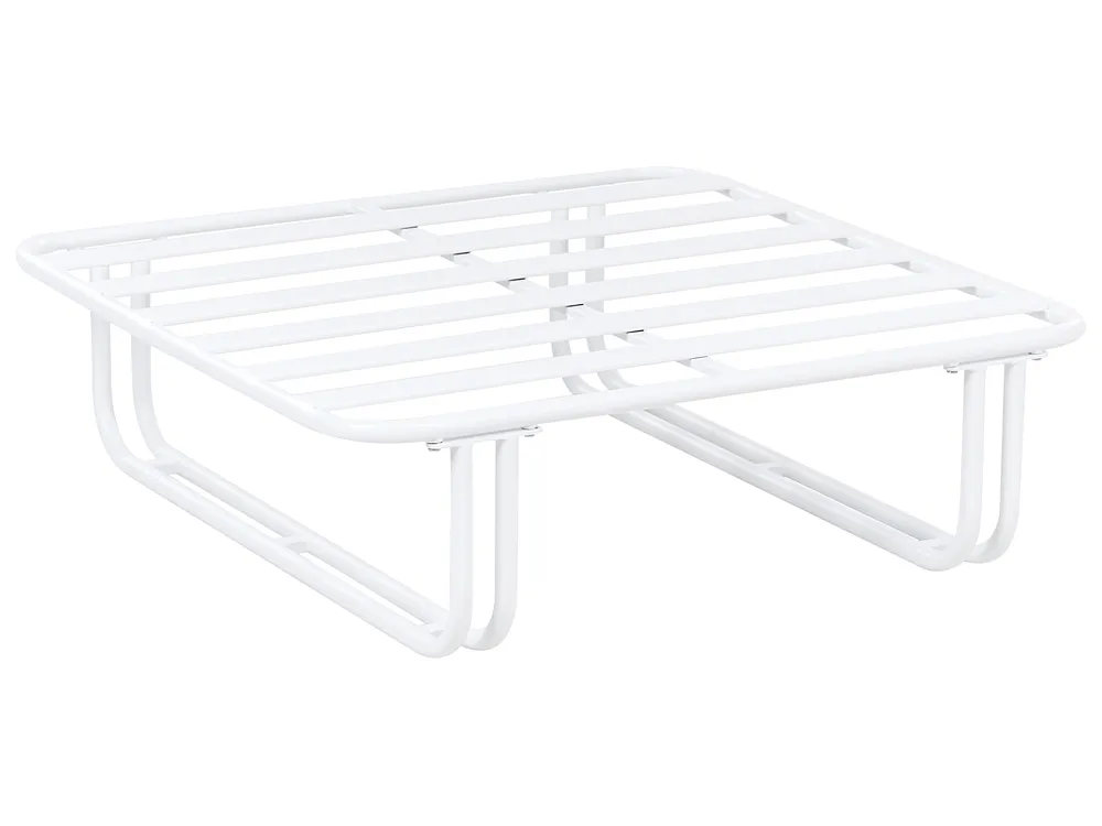 Garden Lounge Set with Table and Ottoman 3 Seater CAMEROTA  Metal White_1159158