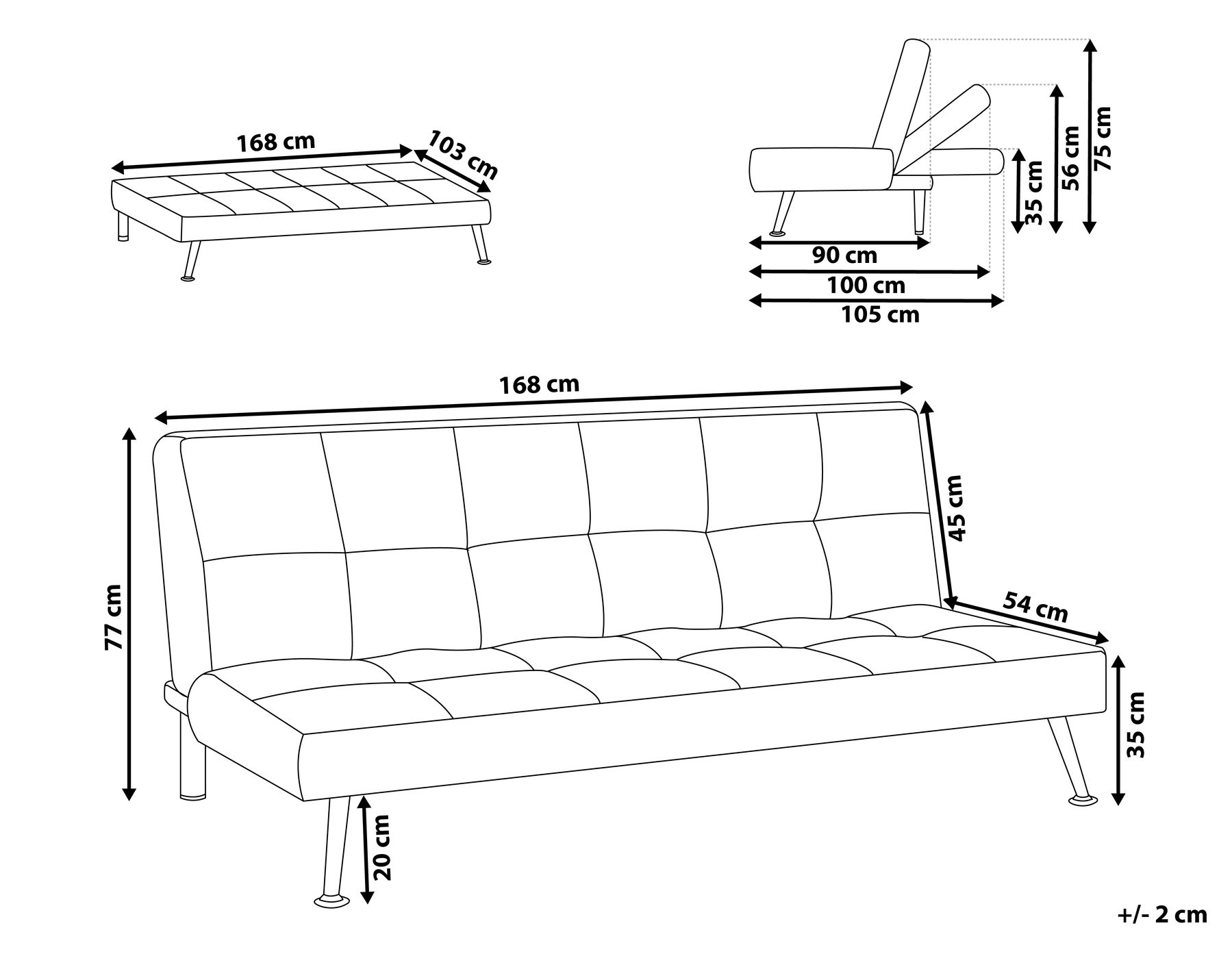 Bäddsoffa 3-sits HASLE Olivgrön_912844