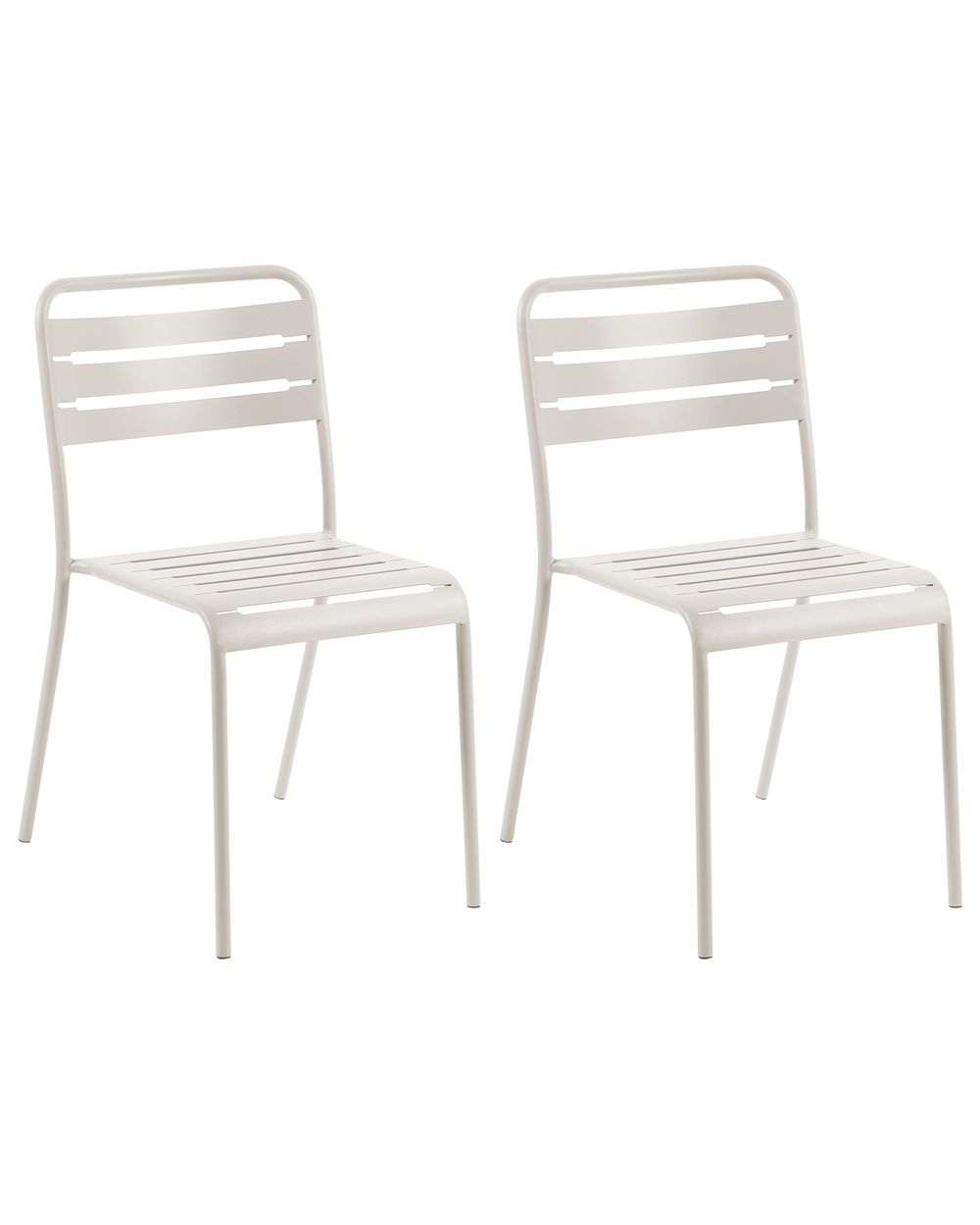 Set of 2 Garden Chairs LEFKADA Metal Light Beige