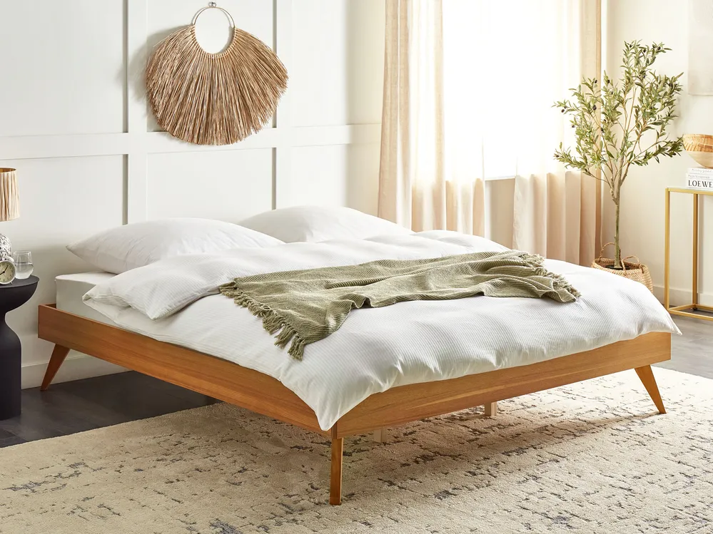 Bed without Headboard BERRIC 180 x 200 cm (EU Super King) Natural Ash Wood