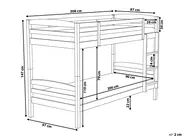 Bunk Bed Pine Wood REGAT 90 x 200 cm (EU Single) Dark Brown_877083