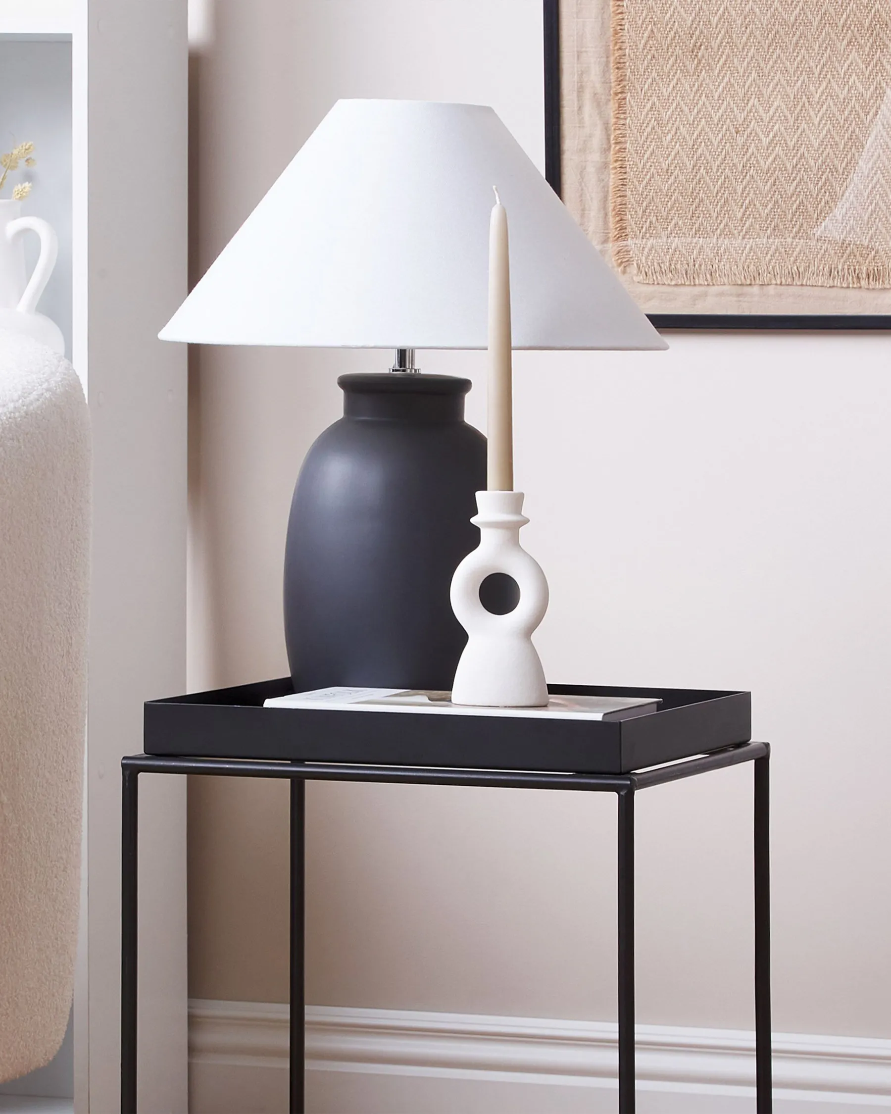 Candle Holder SPARTA 17 cm Ceramic Off-White_846178