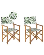 Set of 2 Garden Chairs CINE Acacia Wood Grey_819426