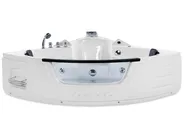 Hörnbubbelbadkar med LED MARTINICA 2140 x 1550 mm Vit_678938