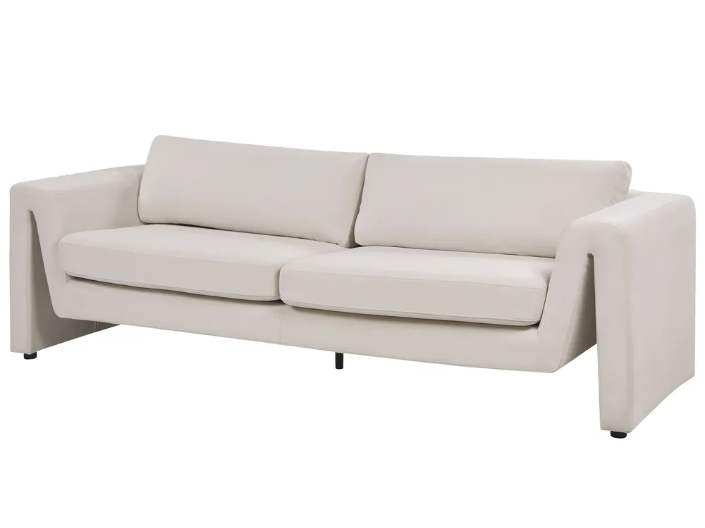 Sofa 3 Seater MAUNU Velvet Light Beige_895152