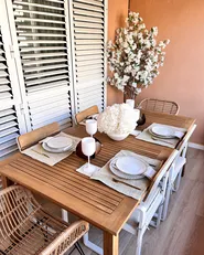 Extending Garden Dining Table CESANA 180/240 cm 100 cm Acacia Wood Light Brown_871919