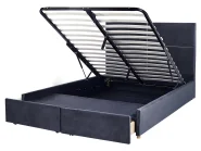 Ottoman Bed VERNOYES Velvet Black 160 x 200 cm (EU King Size)_861447
