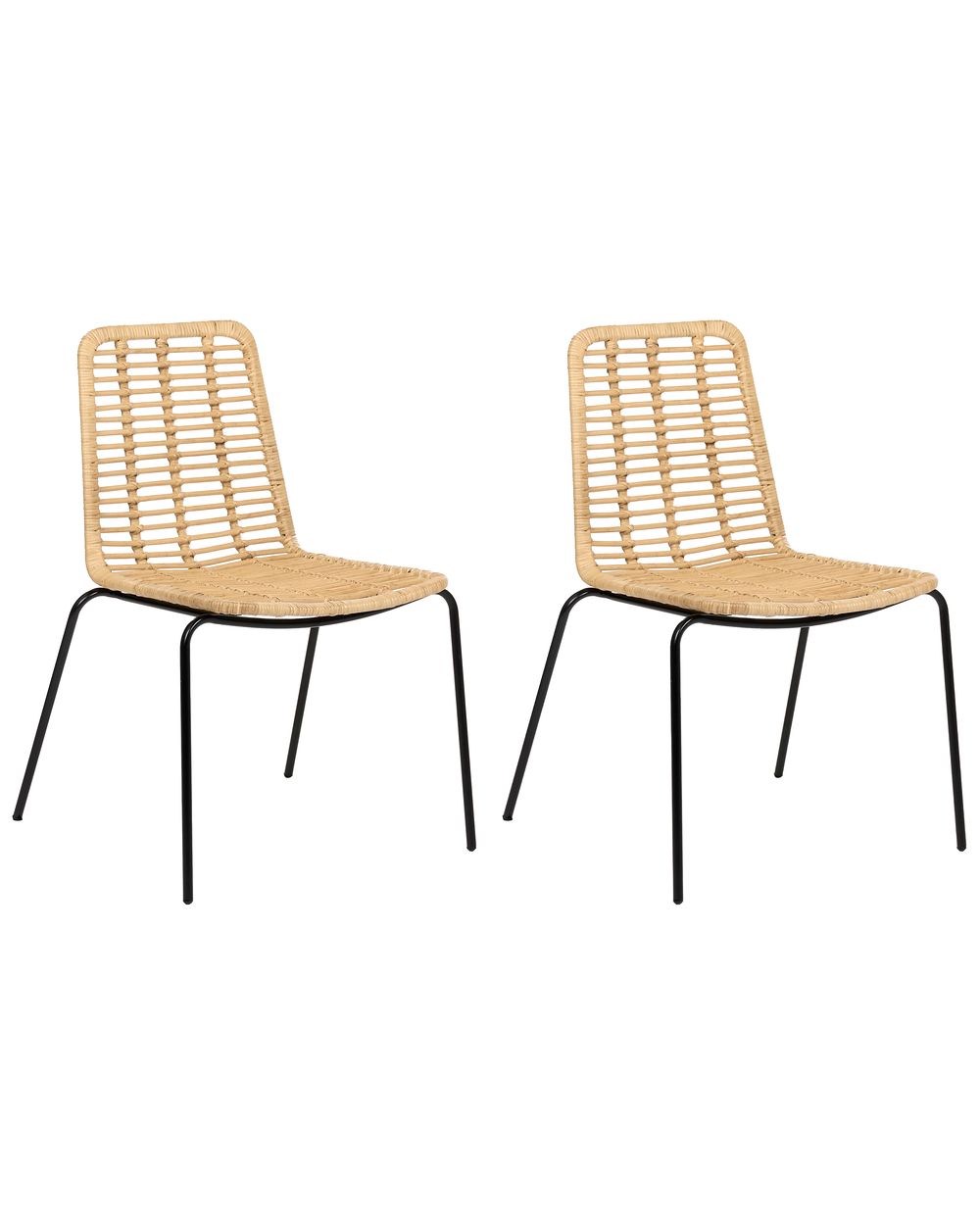Set of 2 Dining Chairs TAOS Rattan Natural