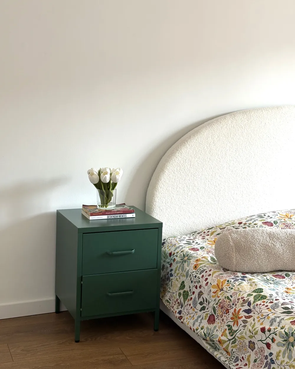 2 Drawer Bedside Table MALAVI Metal Green_1020545