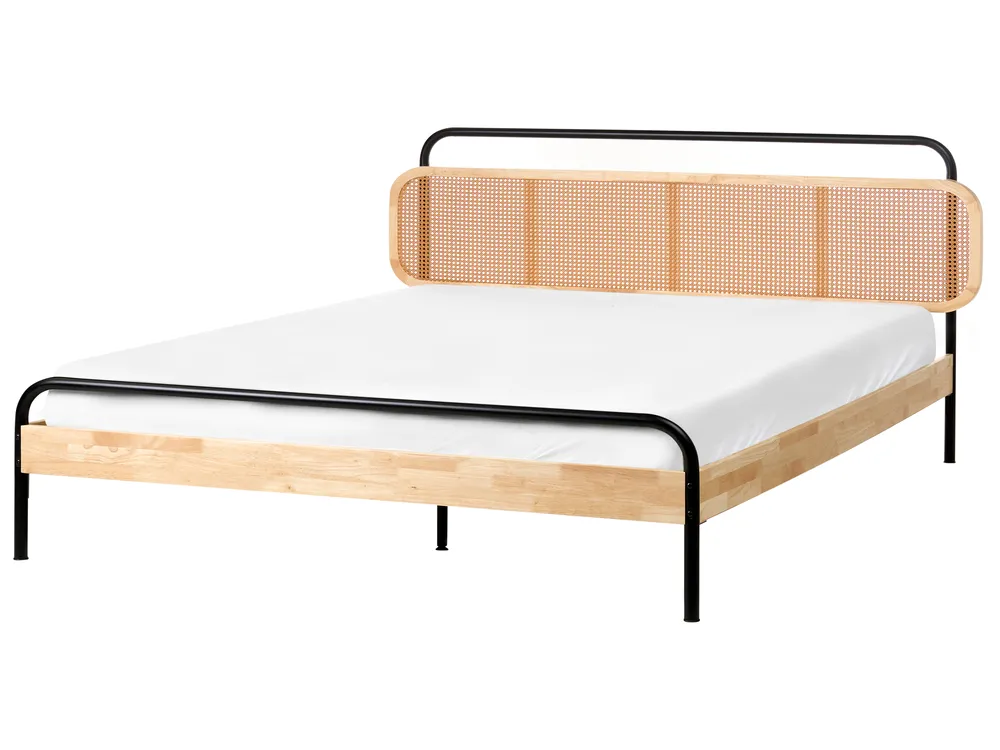 Wooden Bed Light Brown BOUSSICOURT Various Sizes