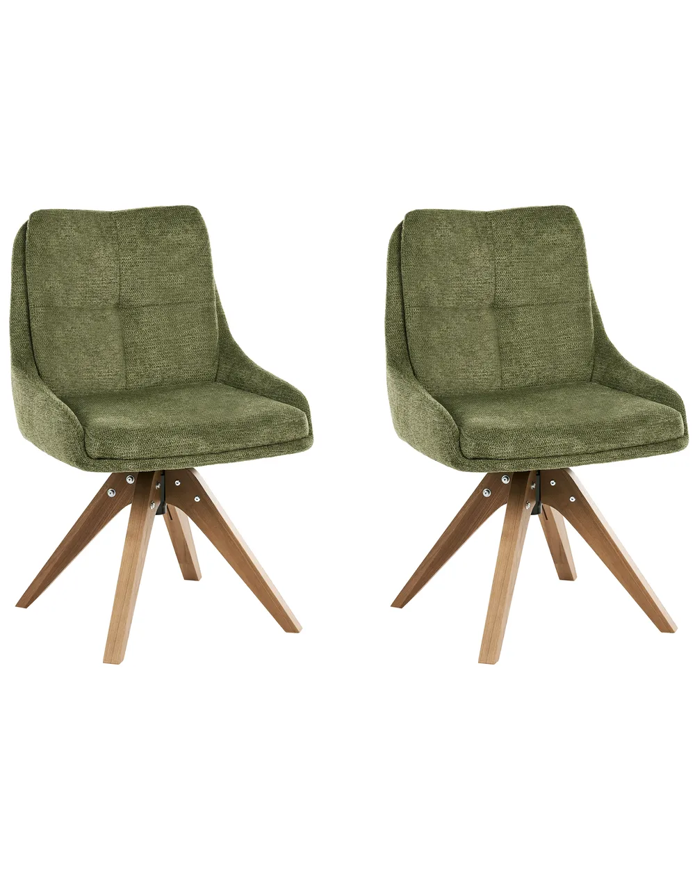 Set of 2 Dining Chairs Swivel DORRIS Fabric Green
