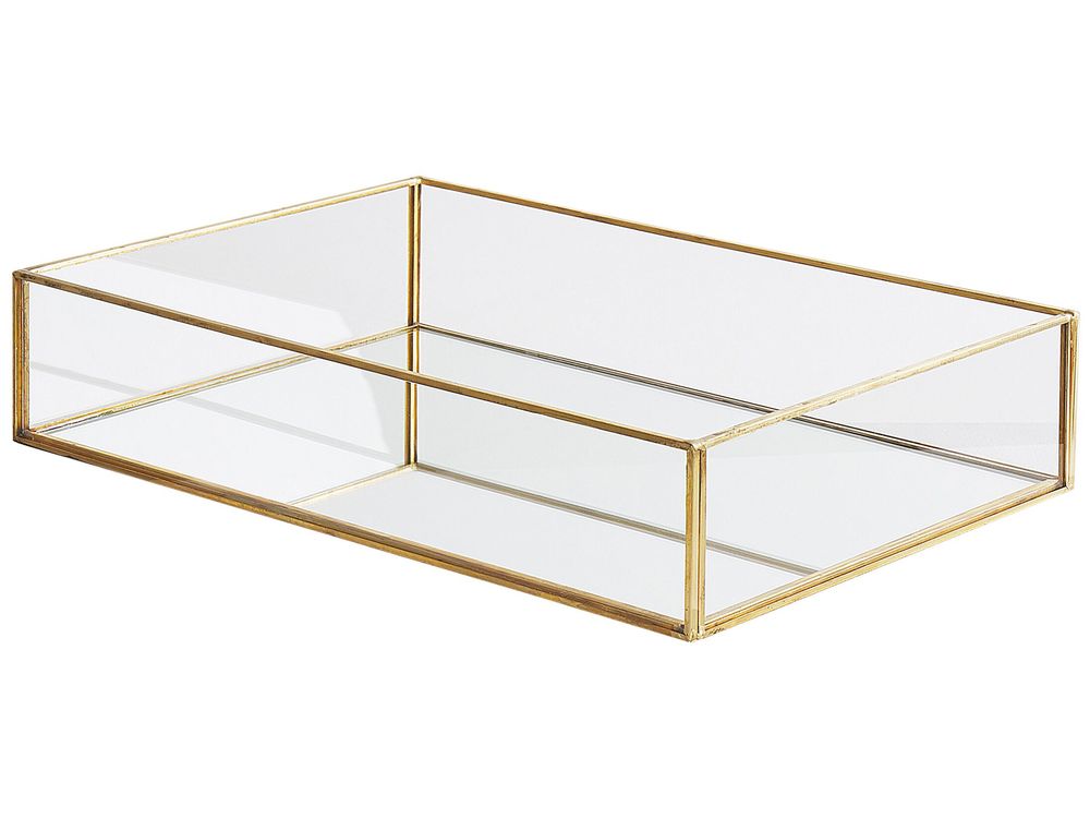 Decorative Tray GRENOBLE Glass Gold
