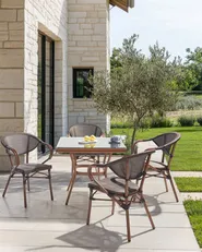 Set of 4 Garden Chairs CASPRI II Metal Grey_946589