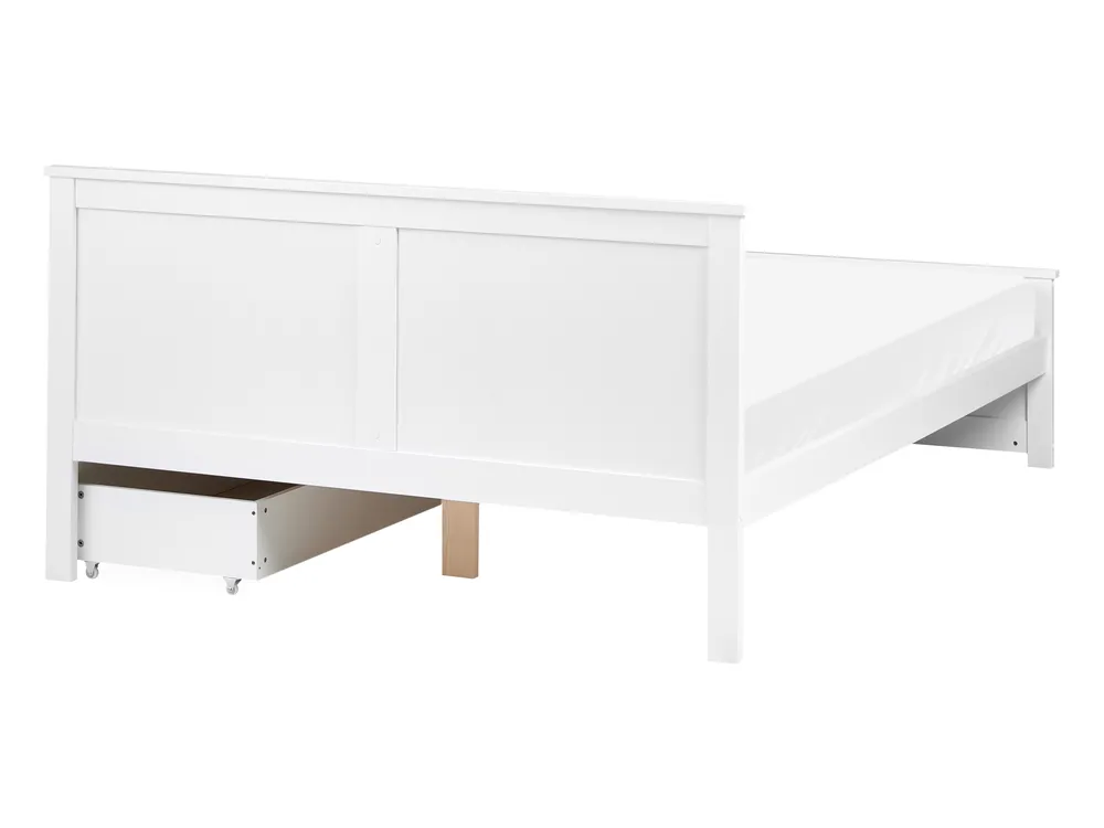 Sänky 2 laatikolla SABRAN Mänty Valkoinen 140 x 200 cm_1061262