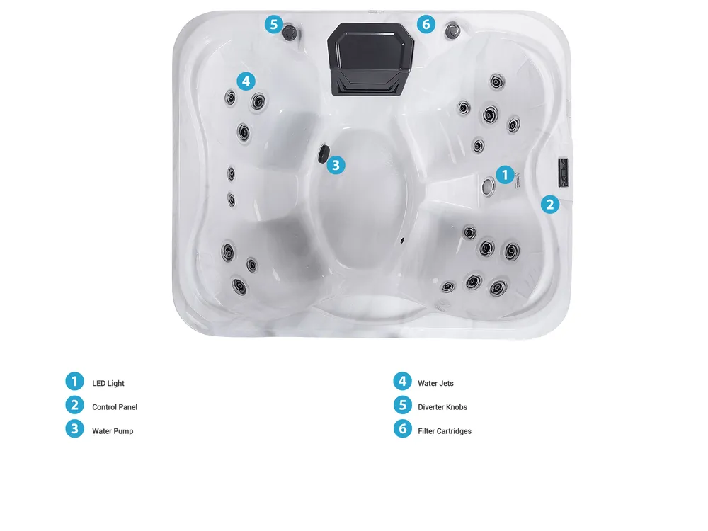 Outdoor Hot Tub with LED ARCELIA White_825440