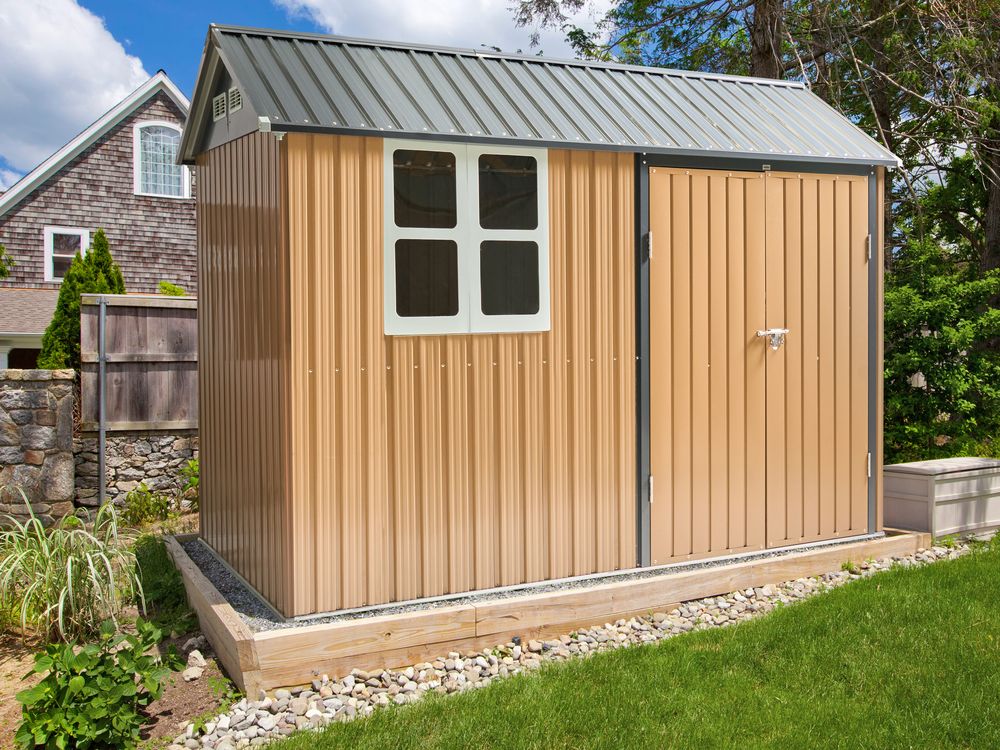 Hageskur NOCCIANO 313 cm 220 cm Metall Brun