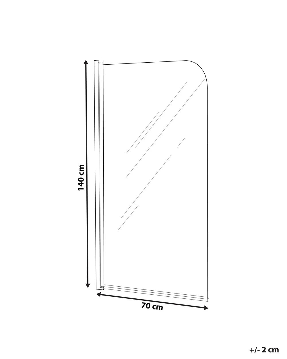 Shower Bath Screen LAPAN 1400 x 700 mm Gold_944155