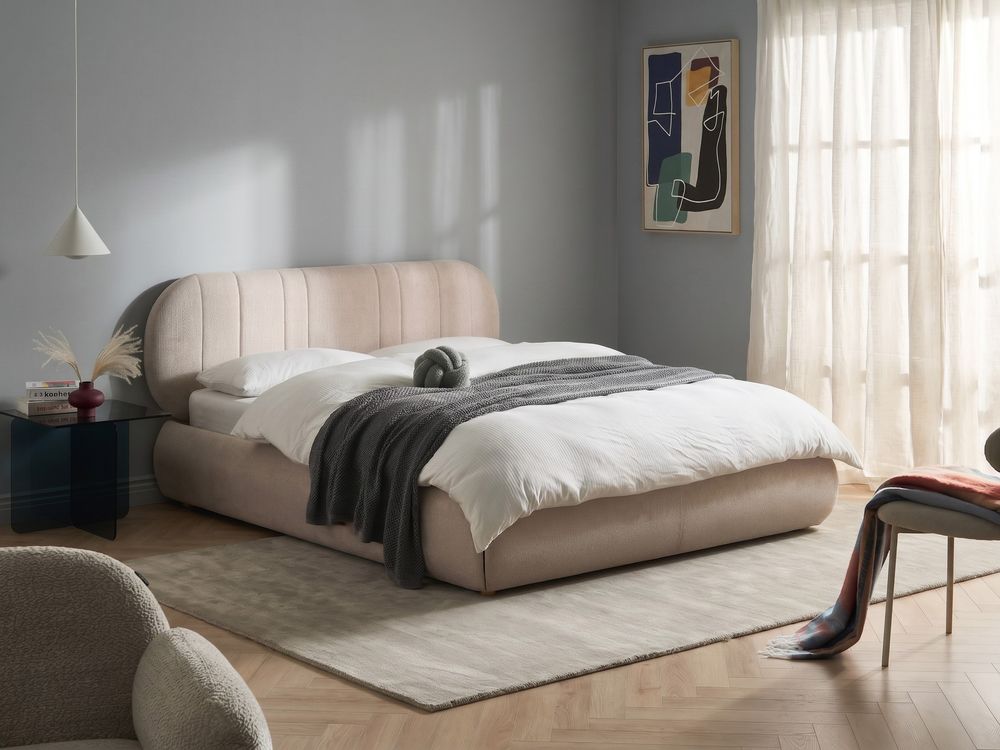 Seng med oppbevaring CAMPAN Lys beige 160 x 200 cm
