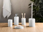 5-Piece Bathroom Accessories Set PERENE Terrazzo Effect White Terrazzo_996683