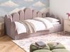 Ottoman Bed POLIGNAC Velvet Pastel Pink 90 x 200 cm (EU Single)