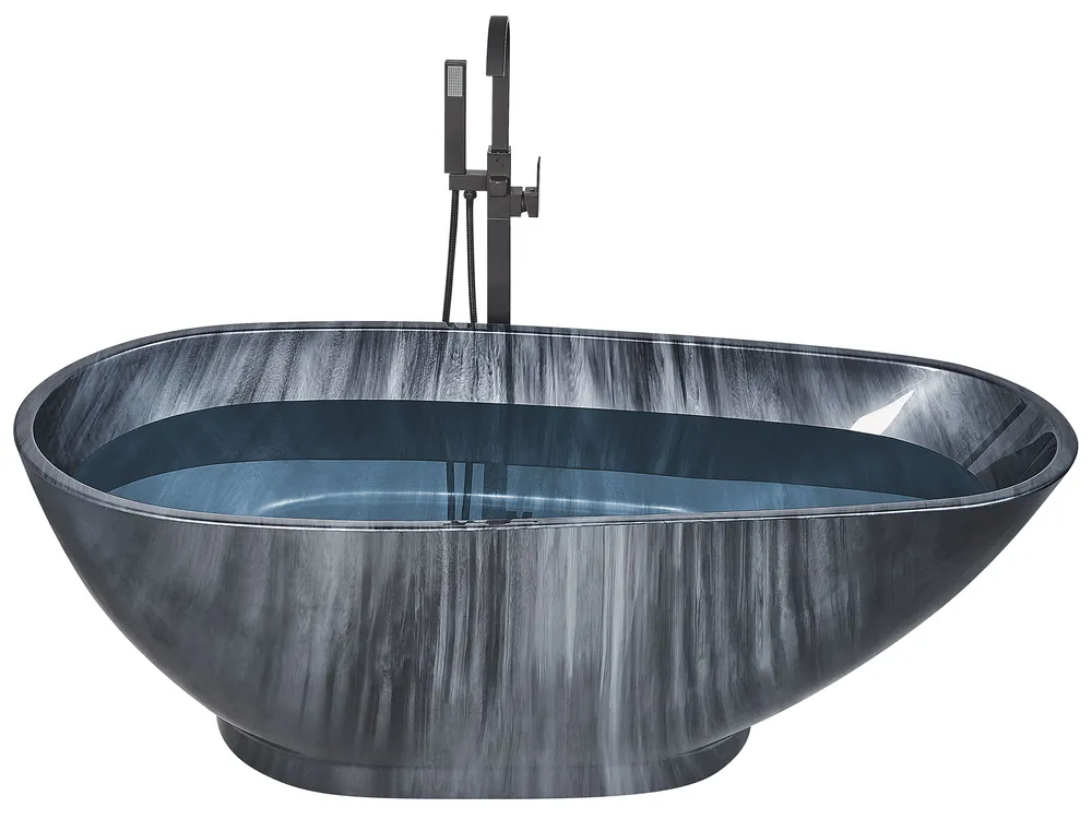 Fristående badkar RIOJA 1700 x 800 mm Svart marmor