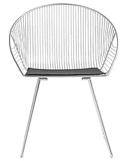 Set of 2 Dining Chairs AURORA Metal Silver_702513