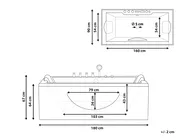 Corner Hot Tub with LED HAWES 1800 x 900 mm White_1034006
