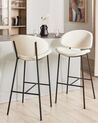 Set of 2 Bar Chairs KIANA Light Beige