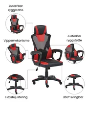 Kontorstol IGNIS Kunstskinn Rød_1074144